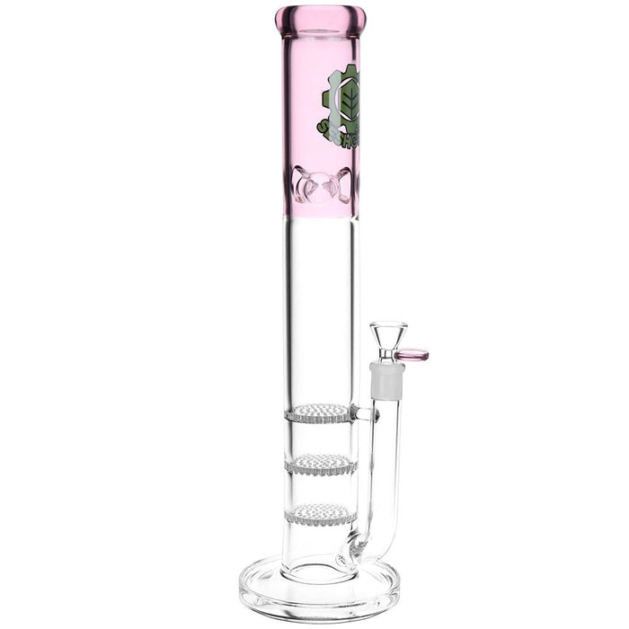 SeshGear Triple Honeycomb Perc Straight Tube Bong - 15" / 14mm F