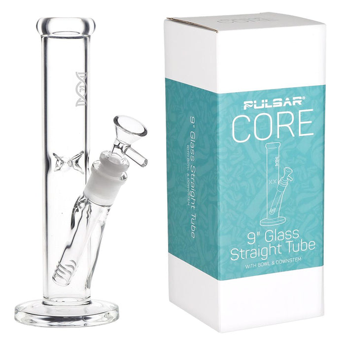 Pulsar CORE Straight Tube Glass Bong - 9" / 14mm F