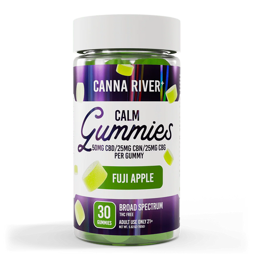 Canna River Calm Broad Spectrum CBD Gummies with CBN and CBG 100mg (30 Count) Fuji Apple