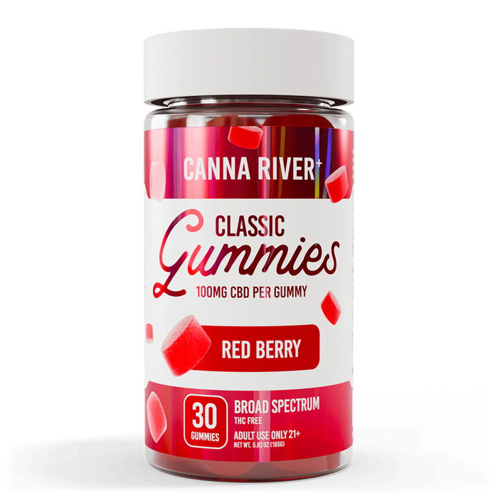Canna River Classic Broad Spectrum CBD Gummies 100mg (30 Count) Red Berry