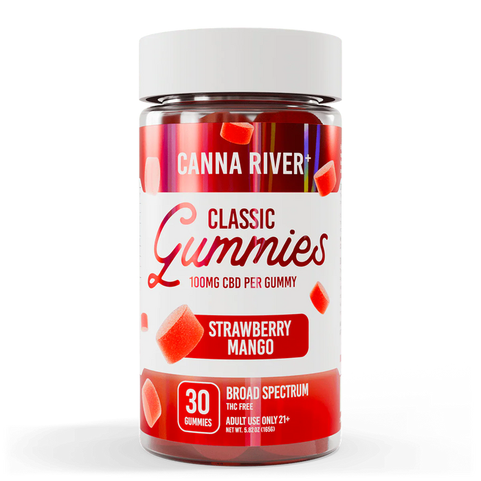 Canna River Classic Broad Spectrum CBD Gummies 100mg (30 Count) Strawberry Mango