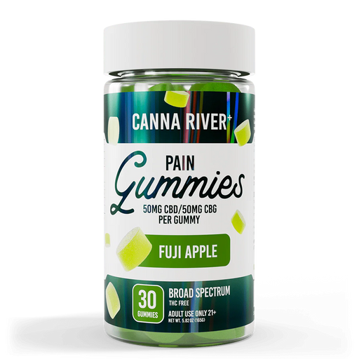 Canna River Pain Broad Spectrum CBD Gummies with CBG 100mg (30 Count) Fuji Apple