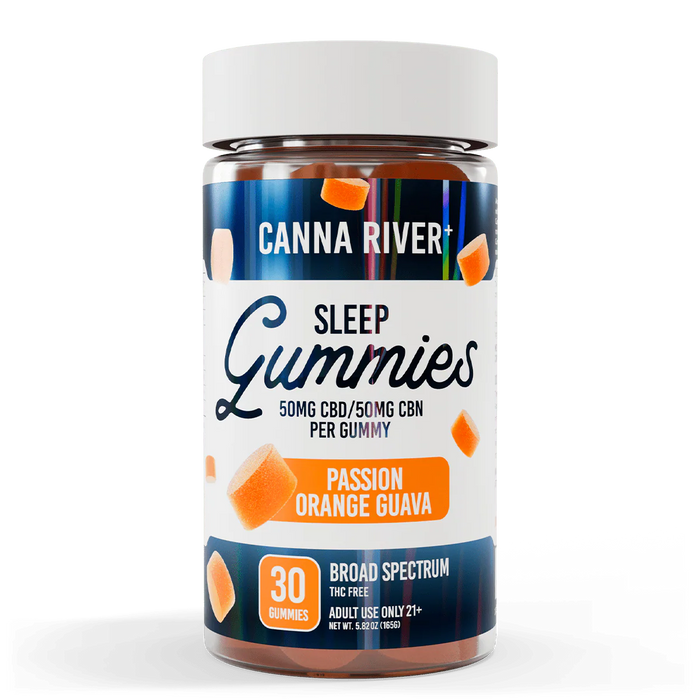 Canna River Sleep Broad Spectrum CBD Gummies with CBN 100mg (30 Count) Passion Orange Guava