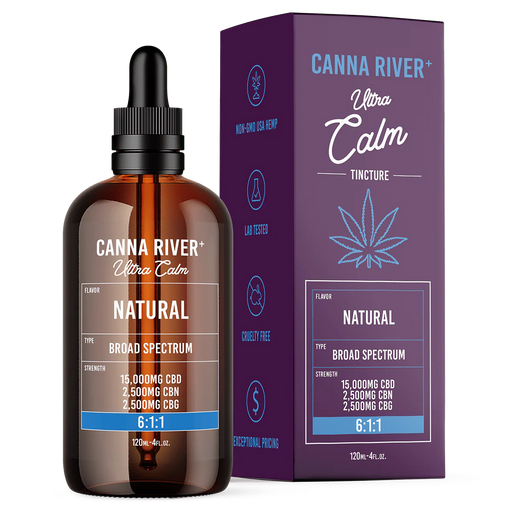 Canna River Ultra Calm Broad Spectrum CBD Oil with CBN and CBG Natural 20000mg (120mL)