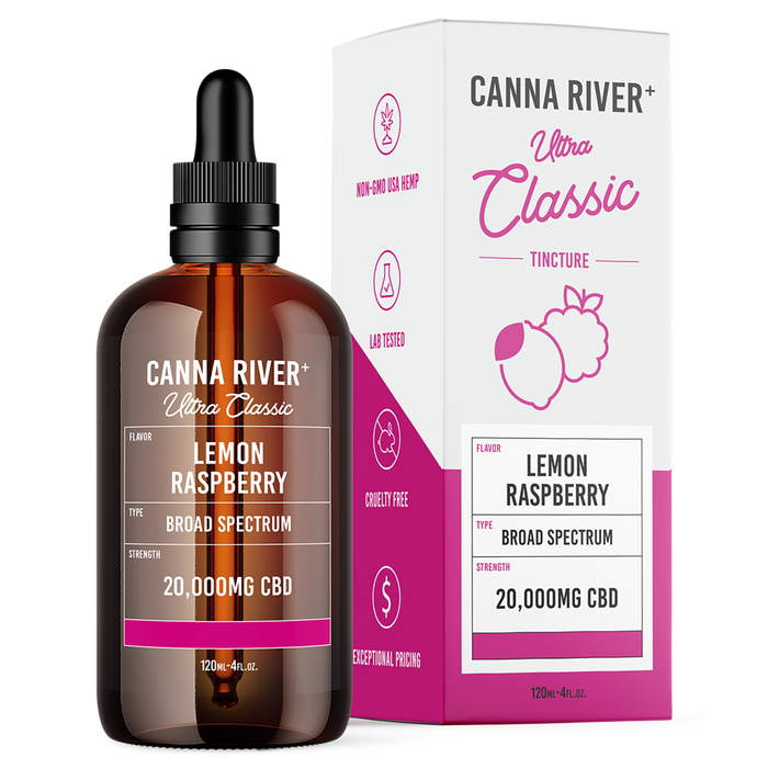 Canna River Ultra Classic Broad Spectrum CBD Oil Lemon Raspberry 20000mg (120mL)