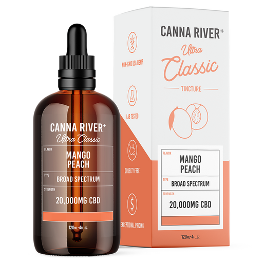 Canna River Ultra Classic Broad Spectrum CBD Oil Mango Peach 20000mg (120mL)