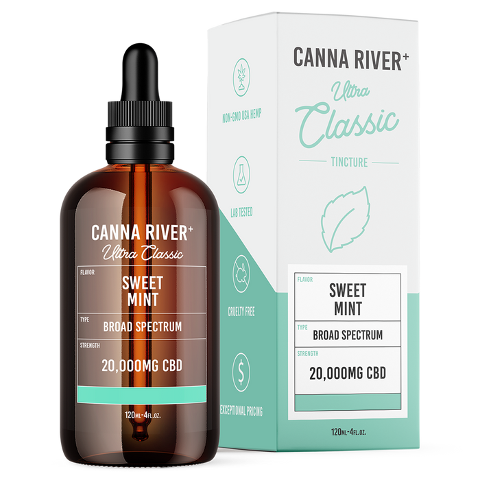 Canna River Ultra Classic Broad Spectrum CBD Oil Sweet Mint 20000mg (120mL)