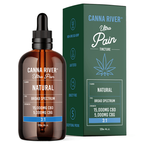Canna River Ultra Pain Broad Spectrum CBD Oil with CBG Natural 20000mg (120mL)