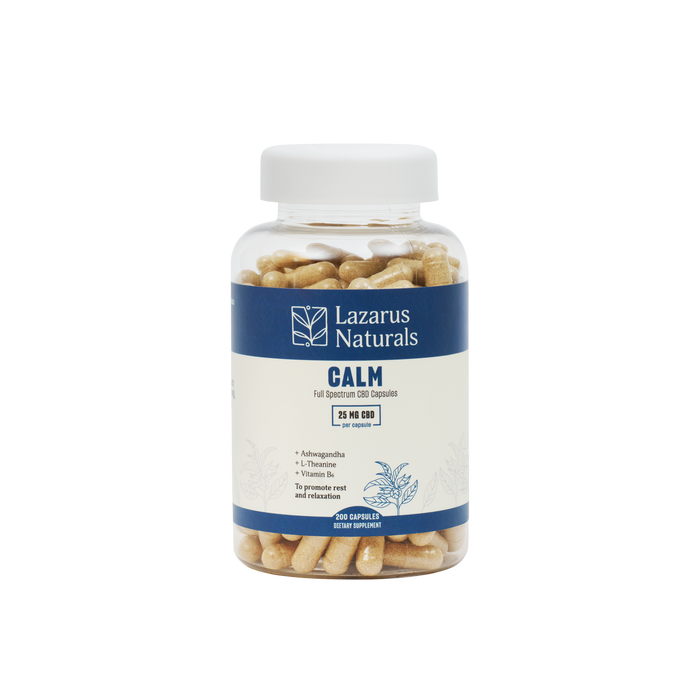 Lazarus Naturals CBD Capsules, Calm (formerly Relaxation Blend), 25mg (40 & 200 Count) - image 2