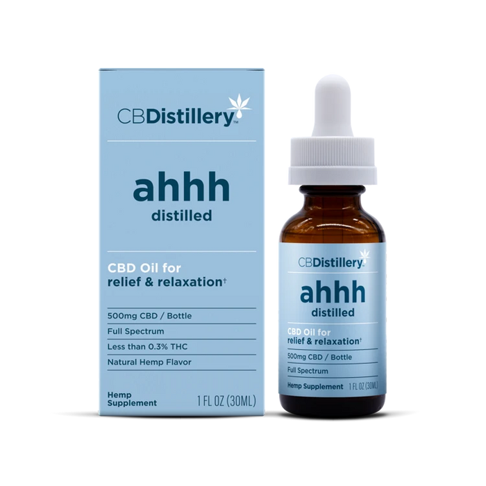 CBDistillery ahhh Distilled Full Spectrum CBD Oil 500mg front | CBDdatabase.com