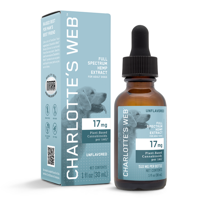 Charlotte's Web CBD Oil for Dogs Unflavored 17mg (30mL)