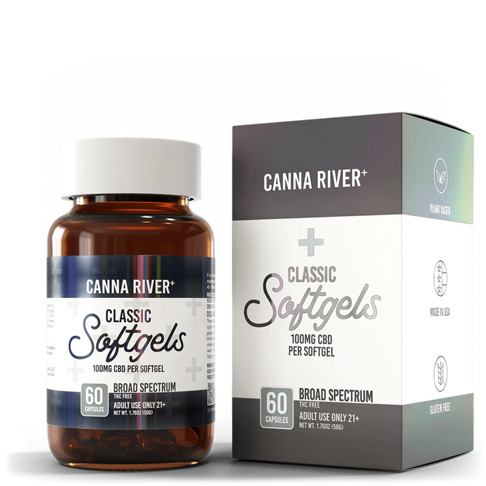 Canna River Classic Broad Spectrum CBD Softgels 100mg (60 Count)