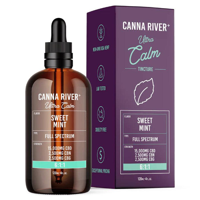 Canna River Ultra Calm Full Spectrum CBD Oil with CBN and CBG 20000mg (120mL) Sweet Mint
