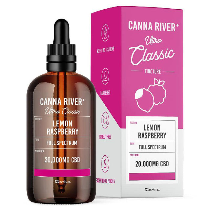 Canna River Ultra Classic Full Spectrum CBD Oil 20000mg (120mL) Lemon Raspberry