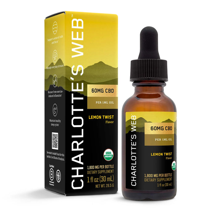 Charlotte's Web Daily Care CBD Oil Lemon Twist 60mg (30mL)