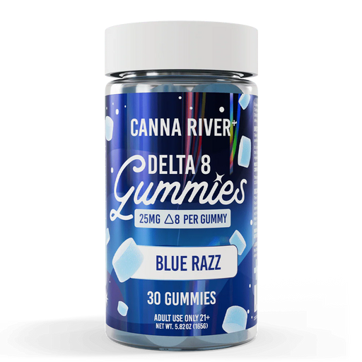 Canna River Delta 8 Gummies Blue Razz 25mg (30 Count)