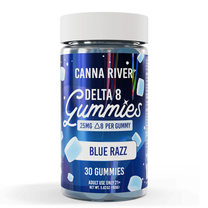 Canna River Delta 8 Gummies Blue Razz 25mg (30 Count)