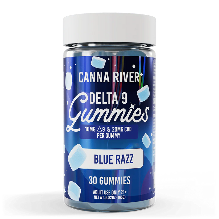 Canna River Delta 9 THC and CBD Gummies Blue Razz 10mg (30 Count)