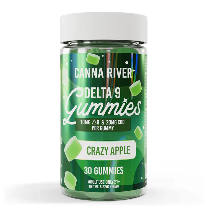 Canna River Delta 9 THC and CBD Gummies Crazy Apple 10mg (30 Count)