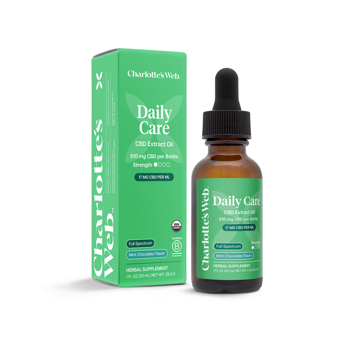 Charlotte's Web Daily Care CBD Oil Mint Chocolate 17mg (30mL)