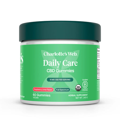 Charlotte's Web Daily Care CBD Gummies Raspberry Lime 15mg & 25mg (60 Count)