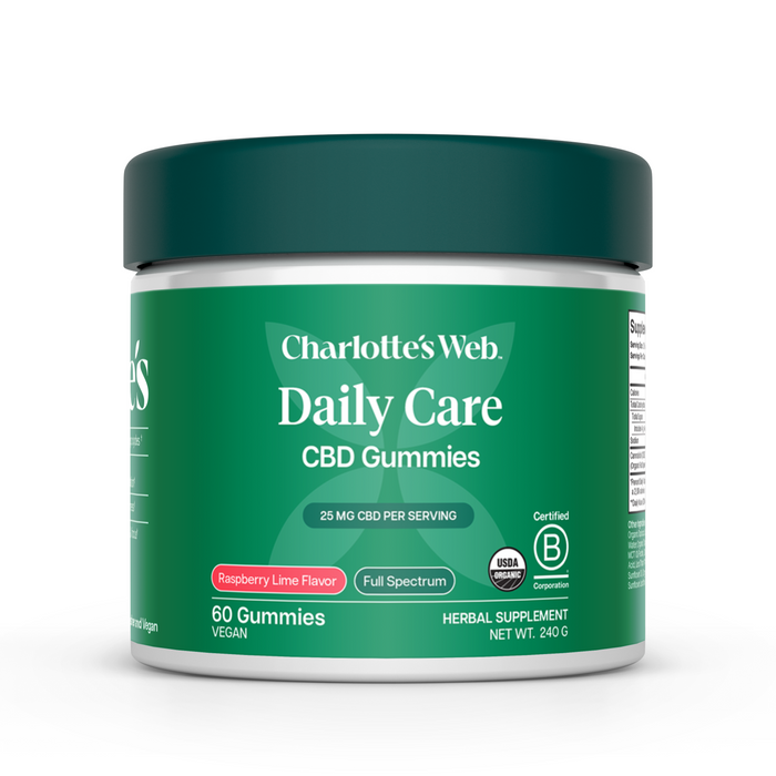 Charlotte's Web Daily Care CBD Gummies Raspberry Lime 15mg & 25mg (60 Count)