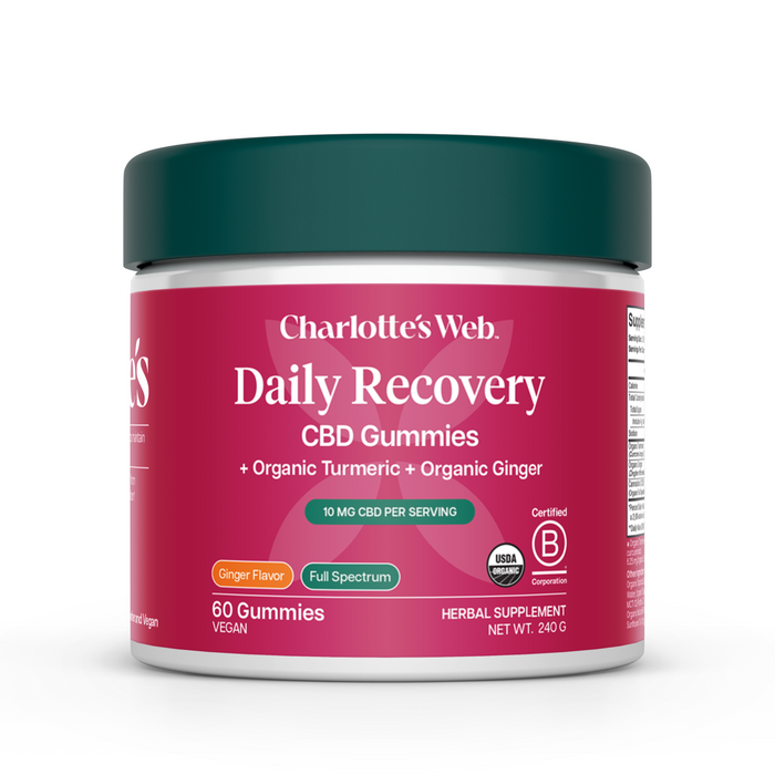 Charlotte's Web Daily Recovery CBD Gummies Ginger 10mg (60 Count)