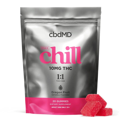 cbdMD Chill Delta 9 THC and CBD Gummies Dragon Fruit 10mg (20 Count)