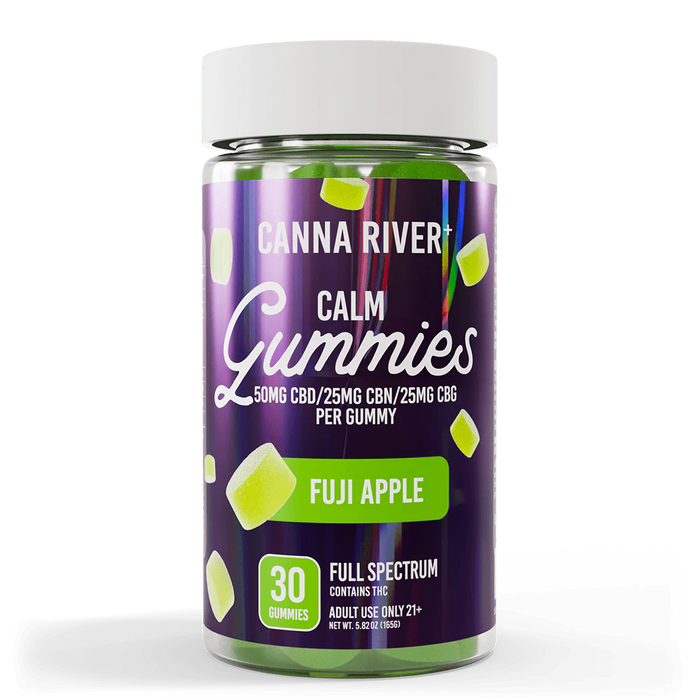 Canna River Calm Full Spectrum CBD Gummies with CBN and CBG 100mg (30 Count) Fuji Apple