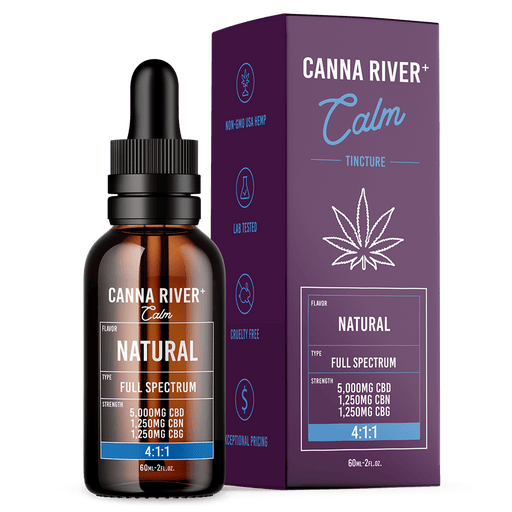 Canna River Calm Full Spectrum CBD Oil with CBN and CBG 5000mg (60mL) Natural