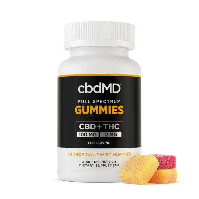 cbdMD Full Spectrum CBD Gummies Tropical Twist 1500mg to 6000mg 3000mg (30 Count)