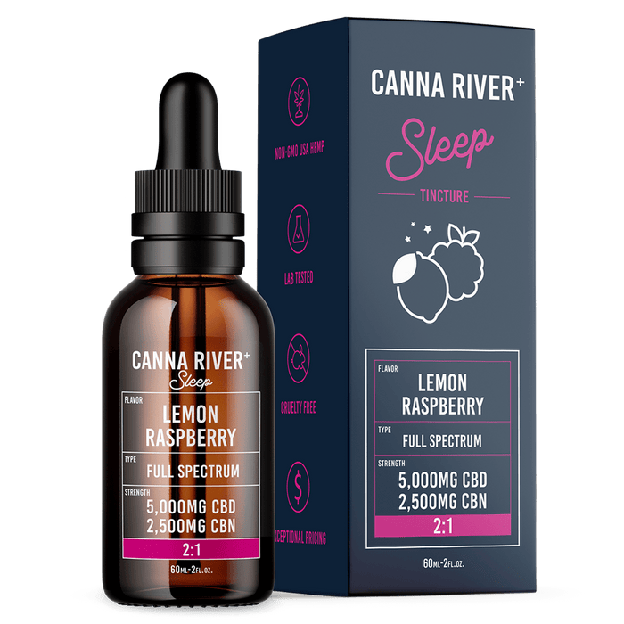 Canna River Sleep Full Spectrum CBD Oil with CBN 5000mg (60mL) Lemon Raspberry