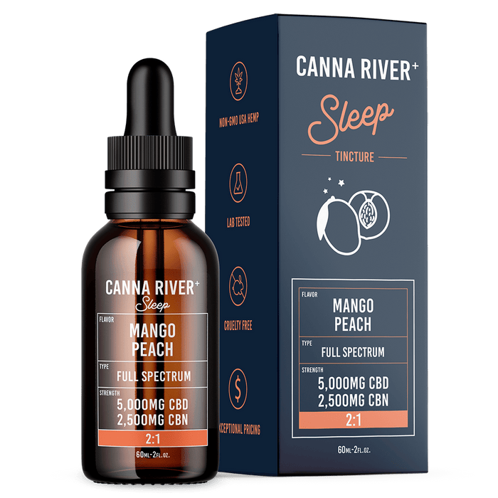 Canna River Sleep Full Spectrum CBD Oil with CBN 5000mg (60mL) Mango Peach