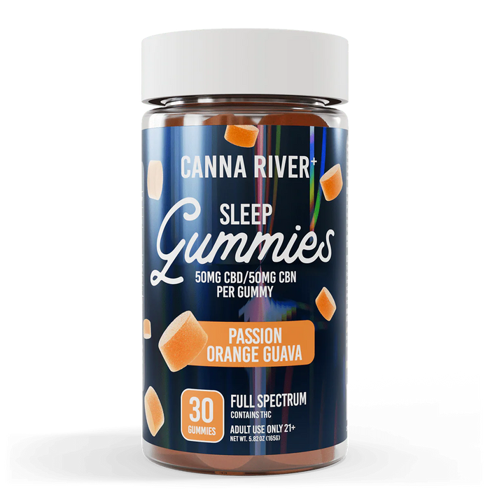Canna River Sleep Full Spectrum CBD Gummies with CBN 100mg (30 Count) Passion Orange Guava