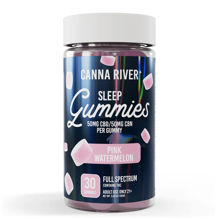 Canna River Sleep Full Spectrum CBD Gummies with CBN 100mg (30 Count) Pink Watermelon
