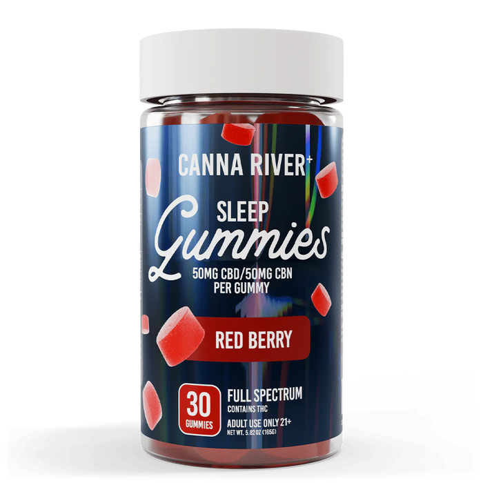 Canna River Sleep Full Spectrum CBD Gummies with CBN 100mg (30 Count) Red Berry