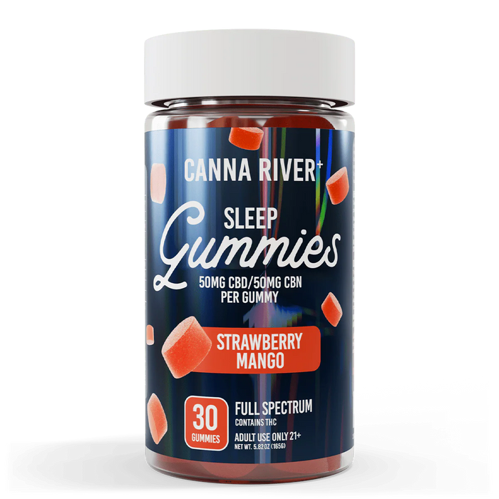 Canna River Sleep Full Spectrum CBD Gummies with CBN 100mg (30 Count) Strawberry Mango