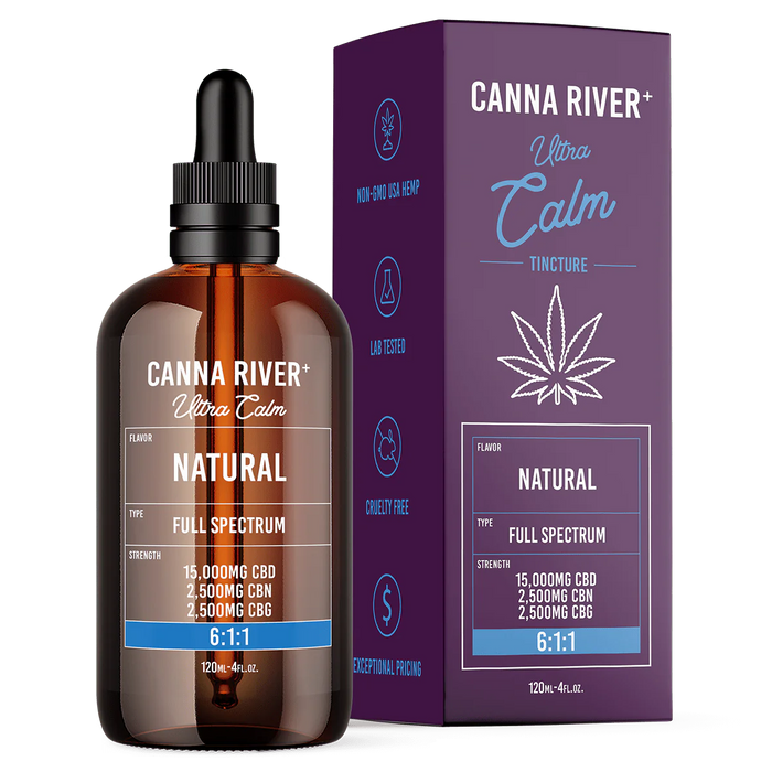 Canna River Ultra Calm Full Spectrum CBD Oil with CBN and CBG 20000mg (120mL) Natural