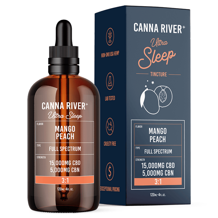 Canna River Ultra Sleep Full Spectrum CBD Oil with CBN 20000mg (120mL) Mango Peach