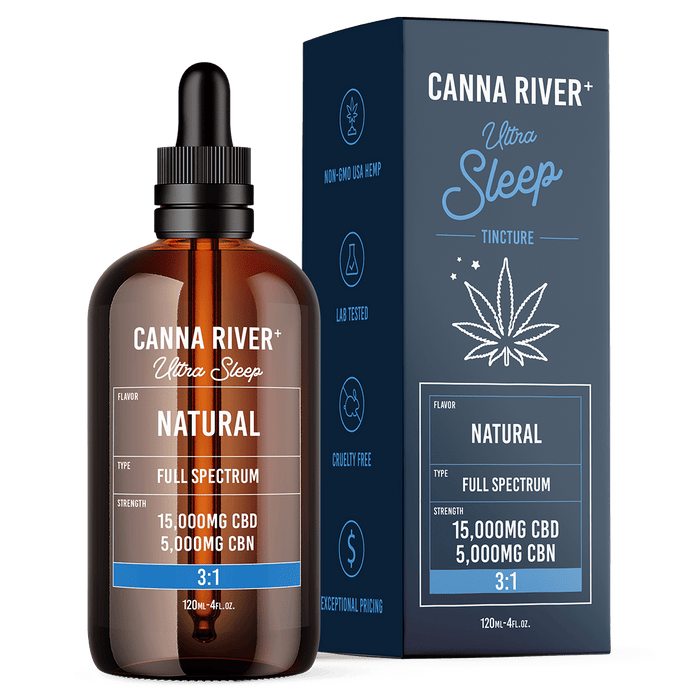 Canna River Ultra Sleep Full Spectrum CBD Oil with CBN 20000mg (120mL) Natural