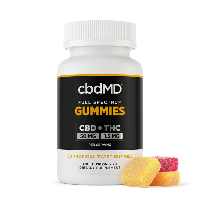 cbdMD Full Spectrum CBD Gummies Tropical Twist 1500mg to 6000mg 1500mg (30 Count)