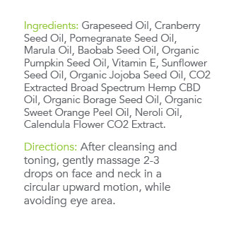 ReThink CBD Face Oil + Vitamin C label | CBDdatabase.com