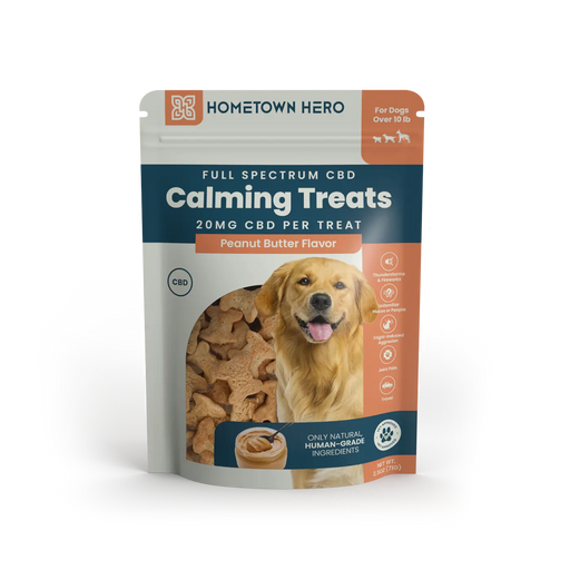 Hometown Hero CBD Dog Treats Peanut Butter 20mg (30 Count) | CBDdatabase.com