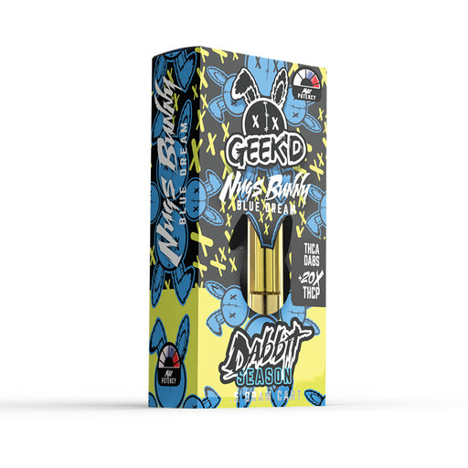 Geek'd Delta 8 and THCP Vape Cartridge with THCA Nugs Bunny Blue Dream 0.5g