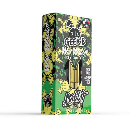 Geek'd Delta 8 and THCP Vape Cartridge with THCA Wax Wabbit Key Lime Pie 0.5g