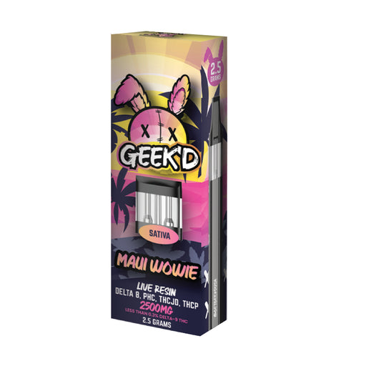 Geek'd Live Resin Delta 8 and THCP Disposable Vape Maui Wowie 2.5g