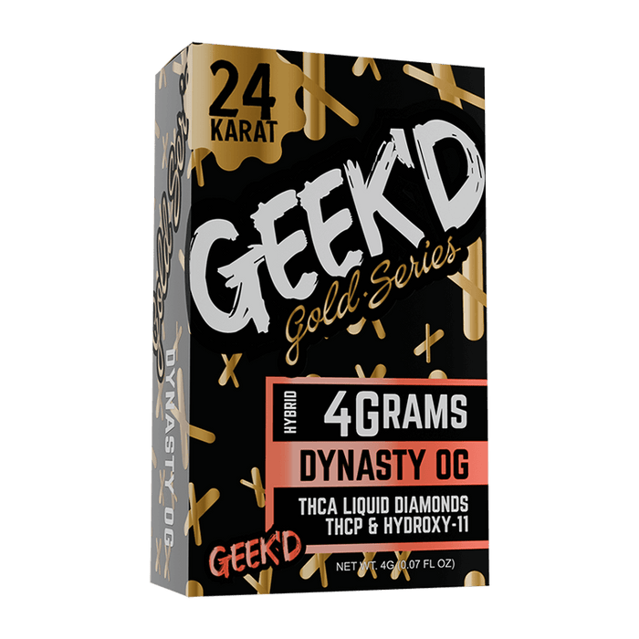 Geek'd Live Resin Delta 8 Disposable Vape with THCA Dynasty OG (Hybrid) 4g