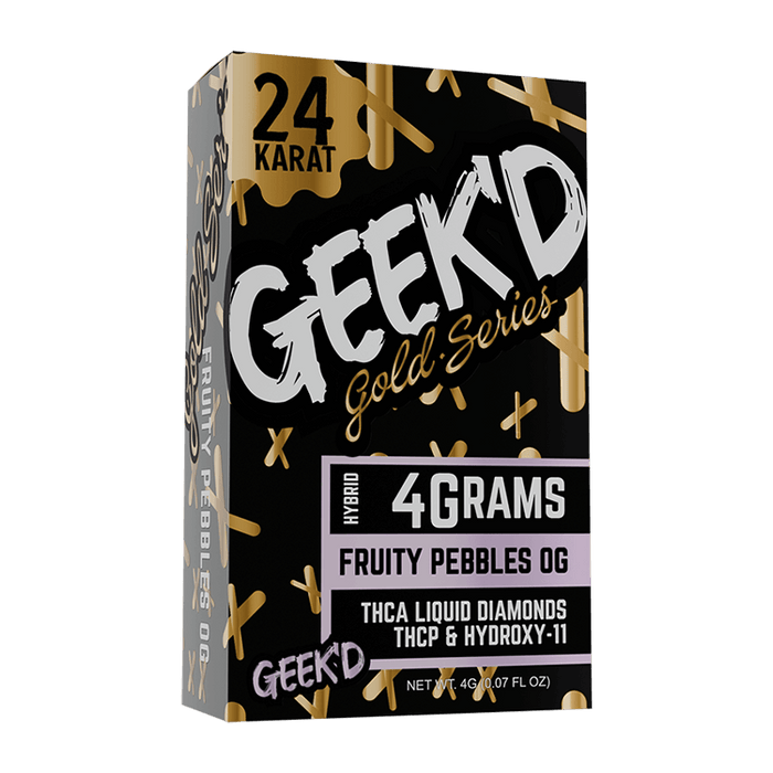 Geek'd Live Resin Delta 8 Disposable Vape with THCA Fruity Pebbles (Hybrid) 4g