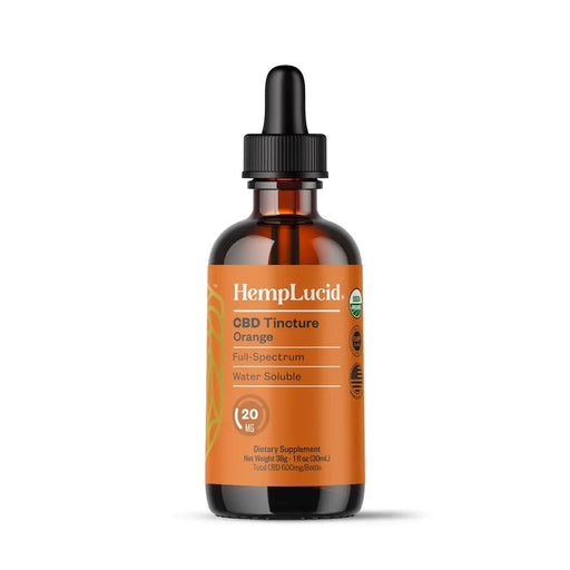HempLucid Water Soluble CBD Orange 600mg bottle, front | CBDdatabase.com