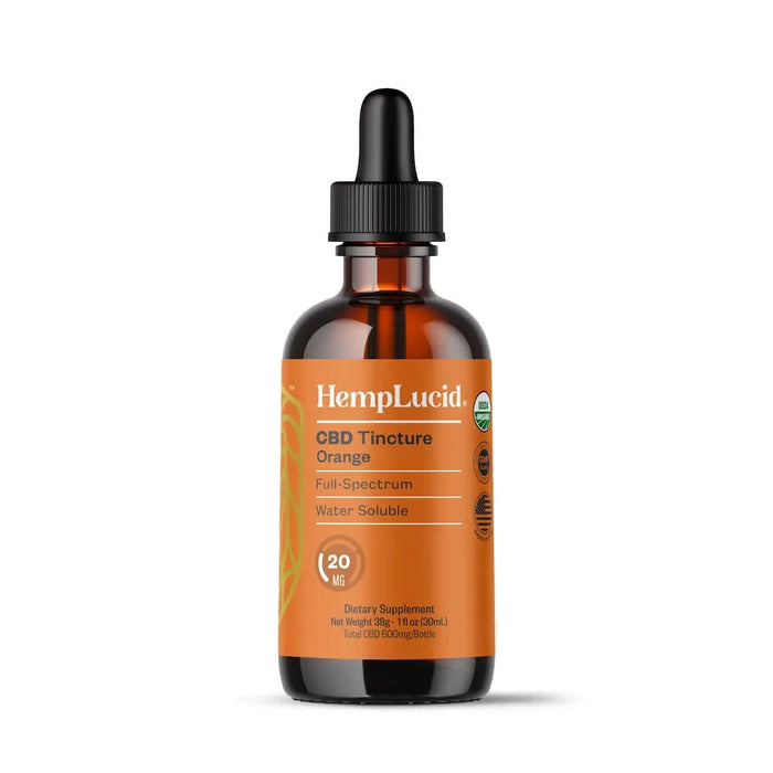 HempLucid Water Soluble CBD Orange 600mg bottle, front | CBDdatabase.com